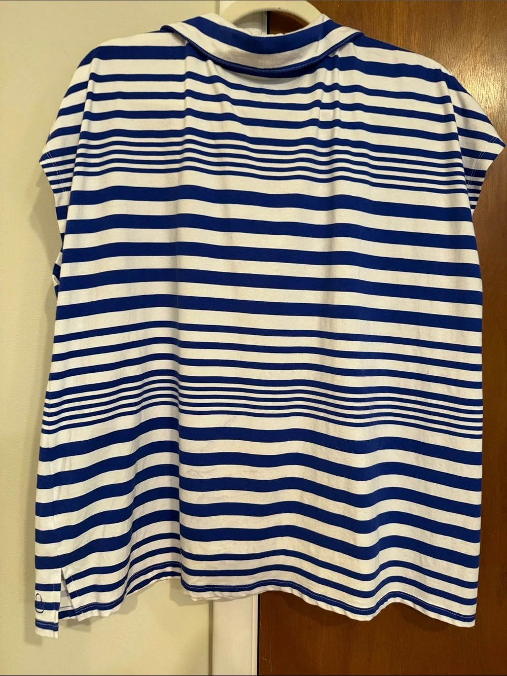 Cuddl Duds Blue and White Striped short-Sleeve Top - Picture 5 of 5